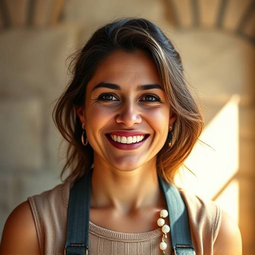 Retrato de Ana Carolina Souza, fundadora da Vozes de Ouro, sorrindo.